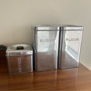 coffee-sugar-flour vintage crome canisters